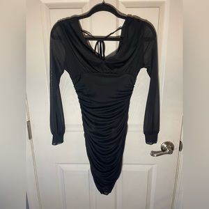 Black long sleeve mini dress
